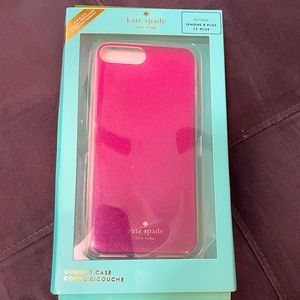 Kate Spade IPhone 7/8 Plus pink glitter phone case
